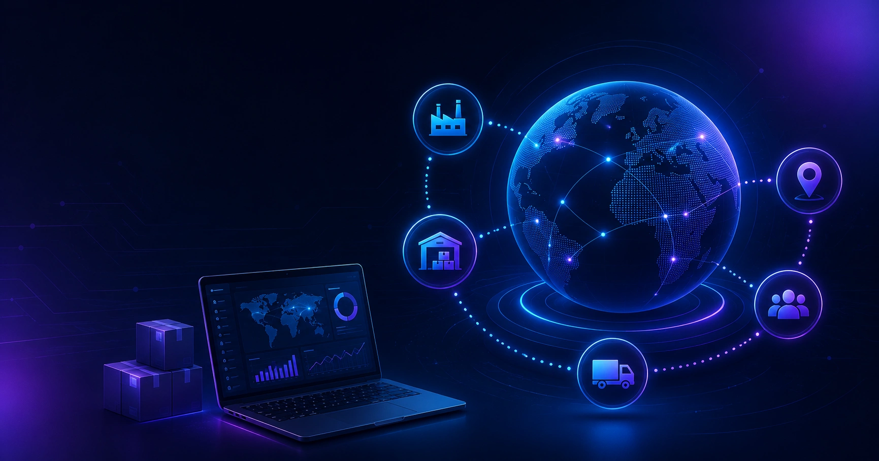 Supply chain management software cost overview dashboard illustration