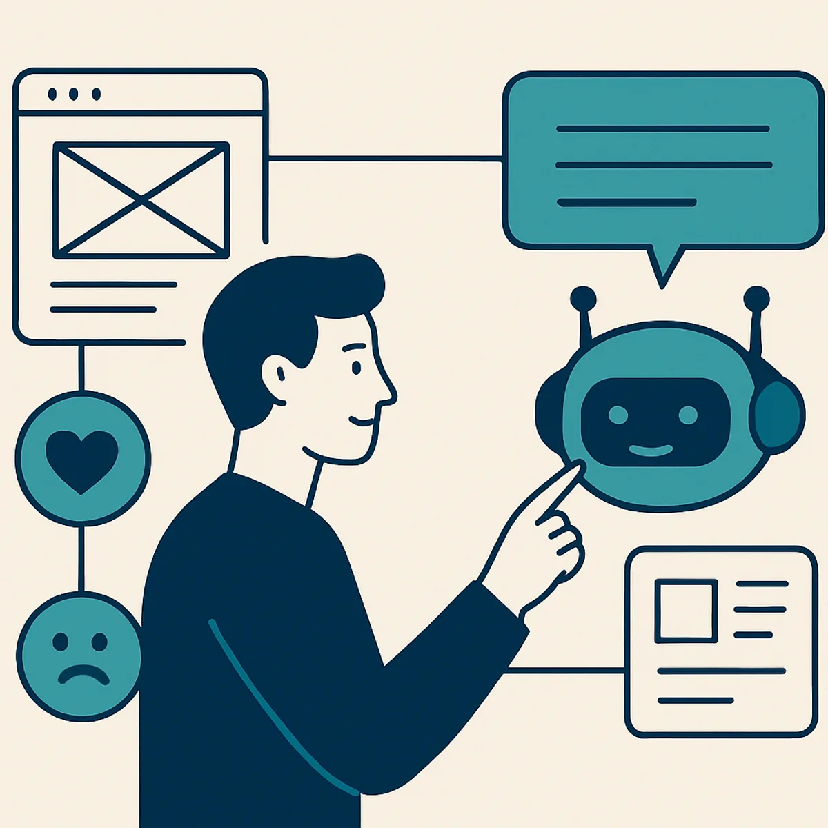 Human-AI interaction and conversation design concept