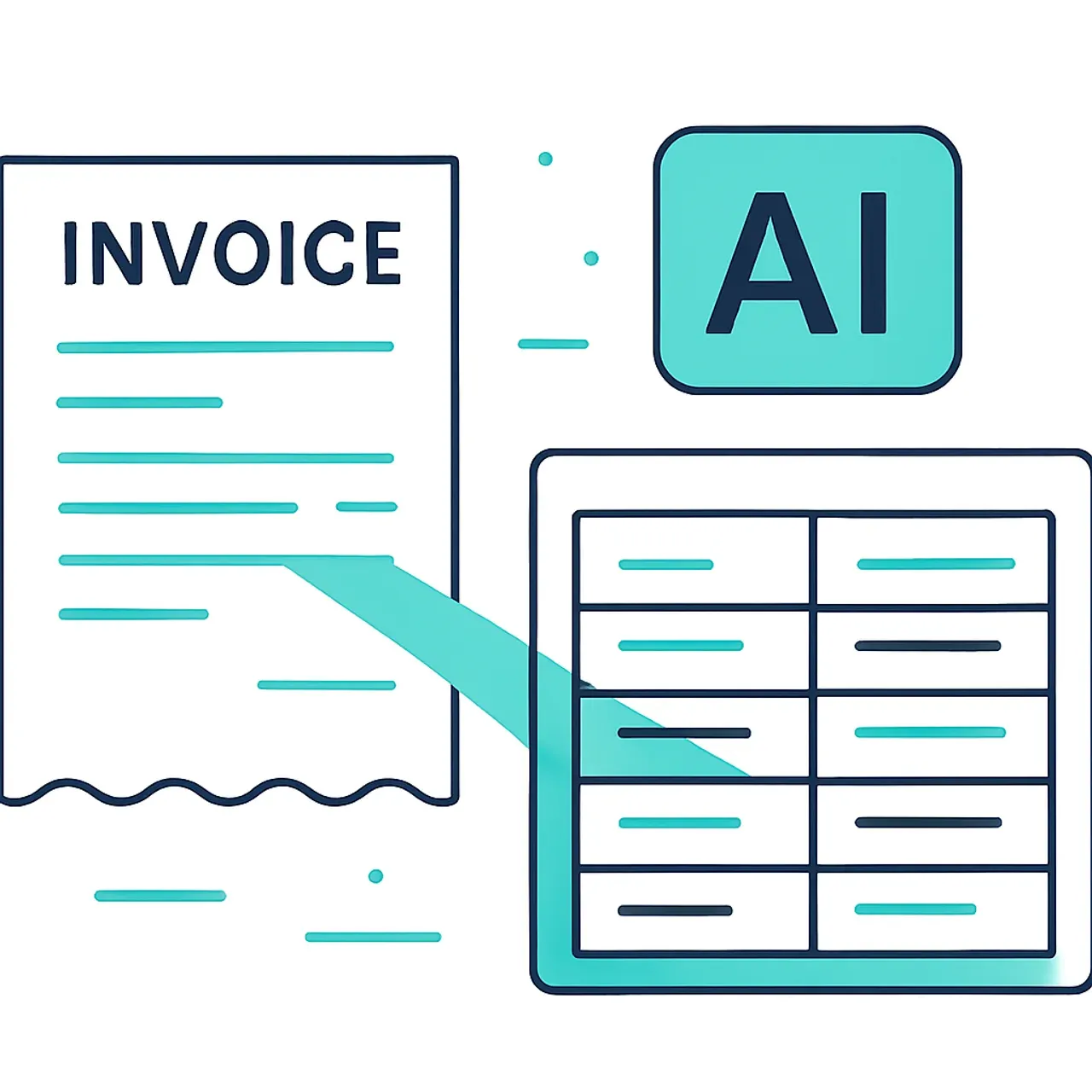 AI OCR extracting structured data from a paper invoice