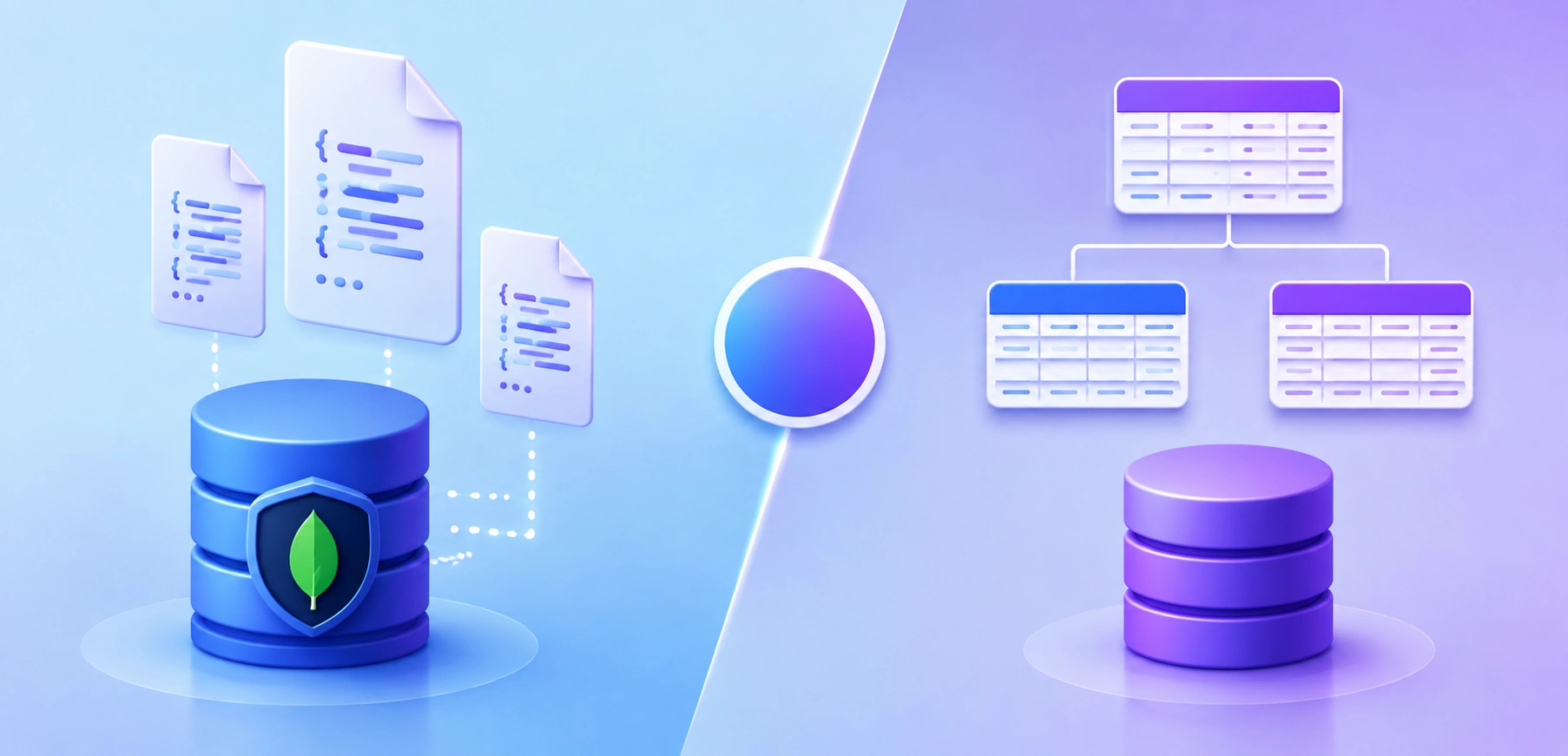 Diagram showing MongoDB document storage compared with relational table storage