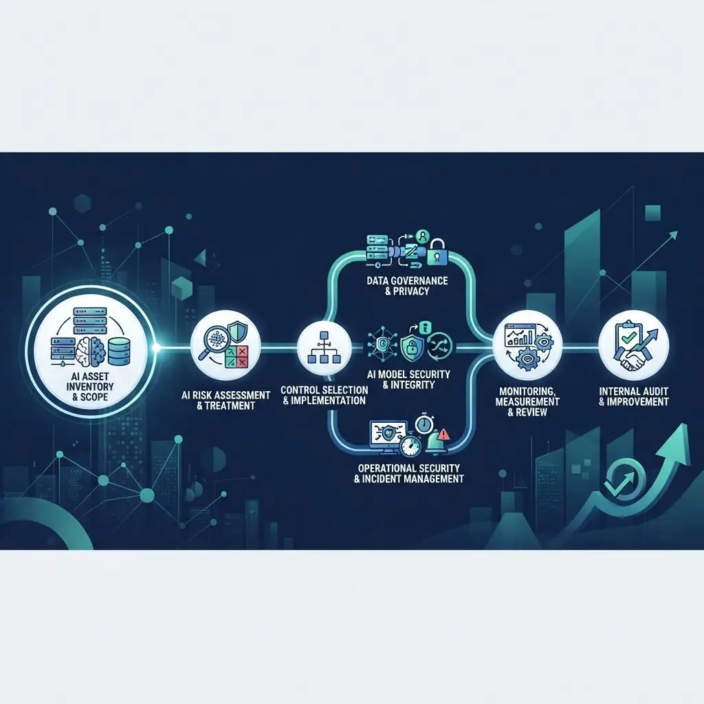 Roadmap for implementing ISO 27001 across AI operations