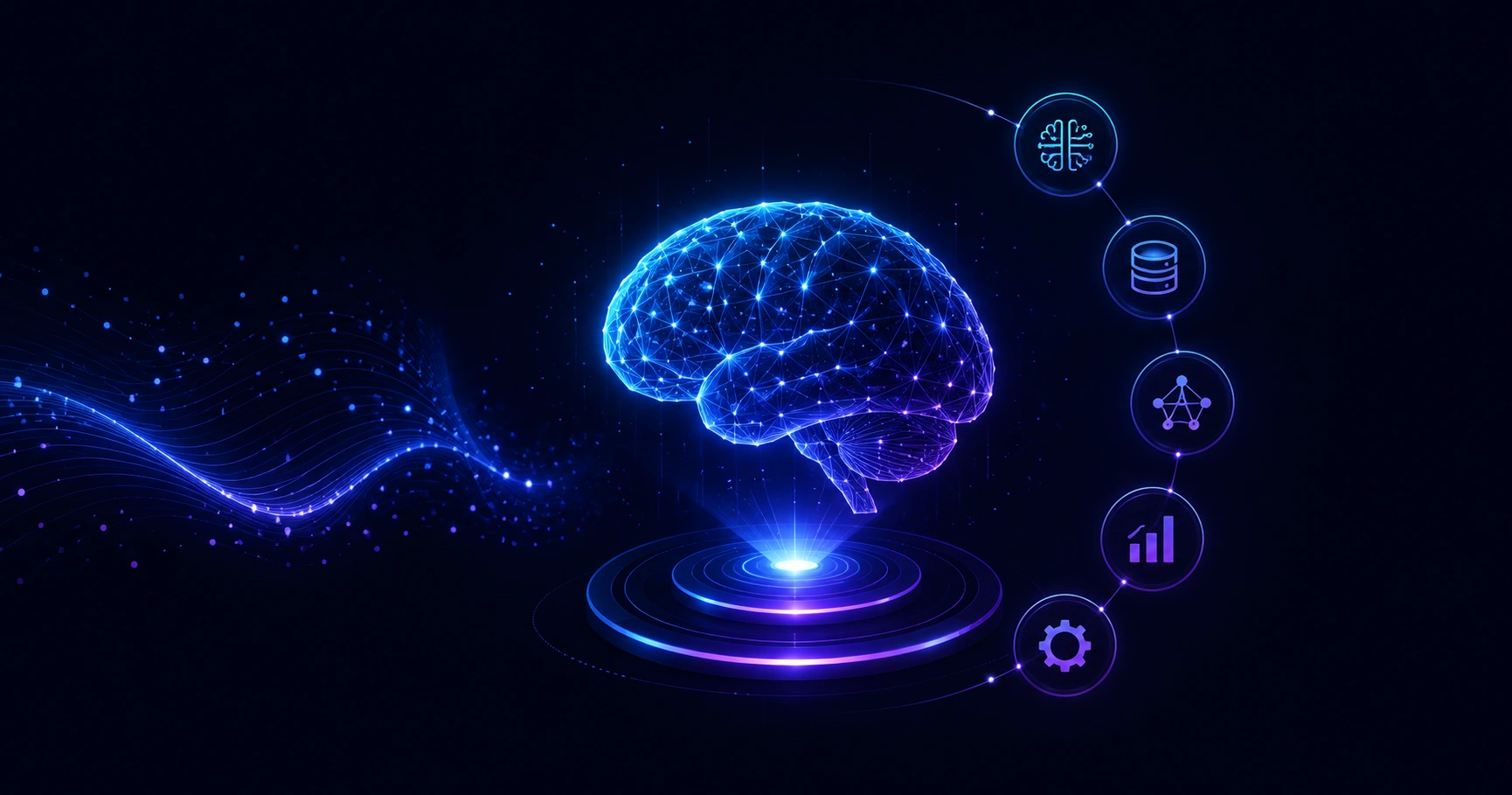 Itero Lumina AI platform concept with neural network and data streams