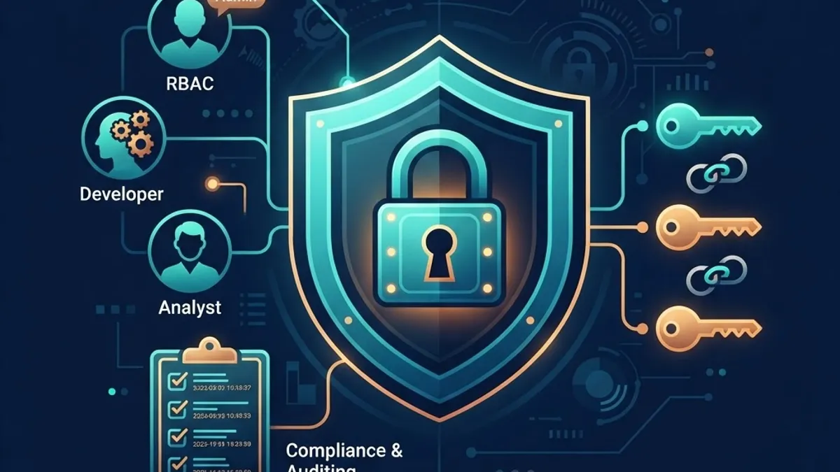 Application security and compliance controls with role-based access and audit logs