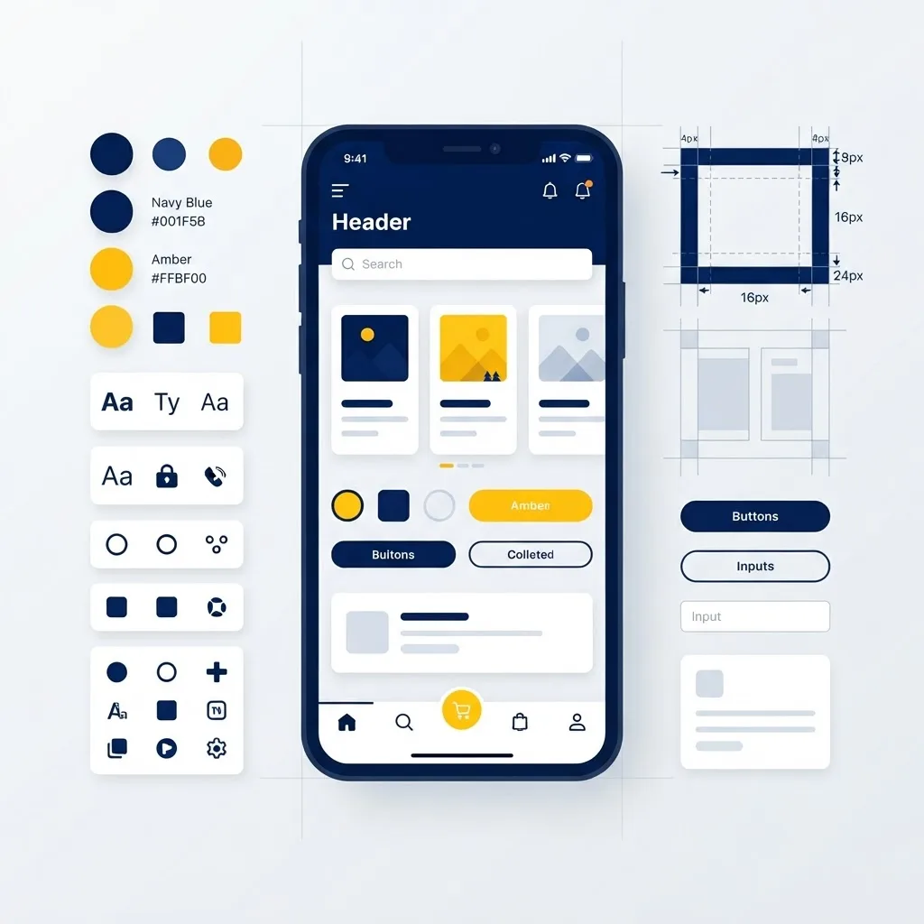 Mobile app UI design system components