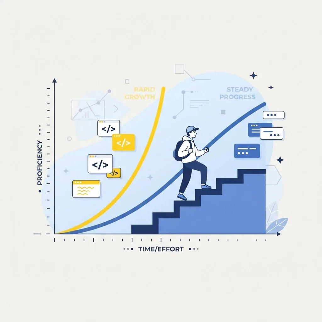 Learning curve comparison illustration