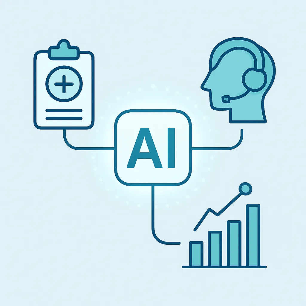 AI business applications connected to a central intelligence hub