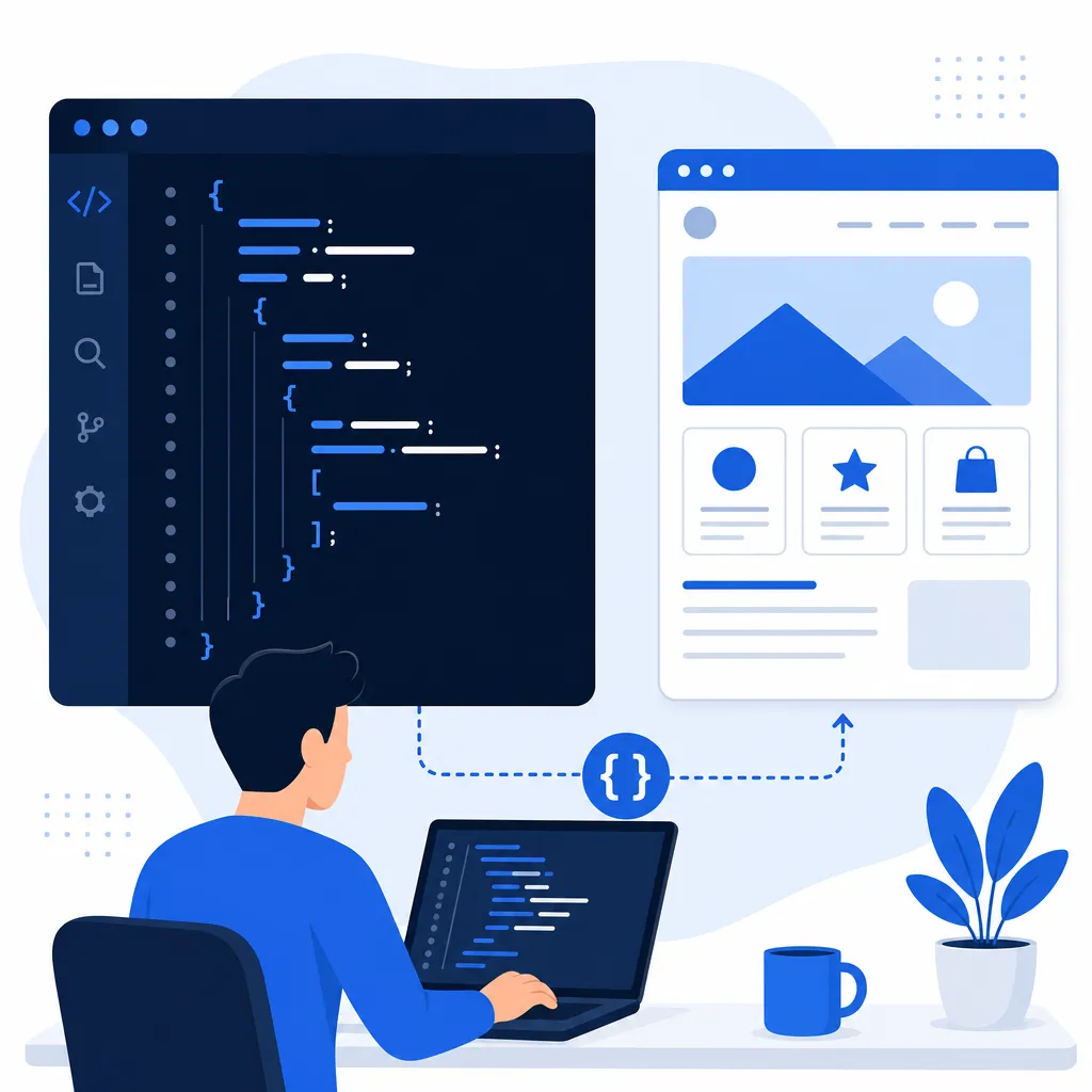 Developer adding JSON-LD structured data code
