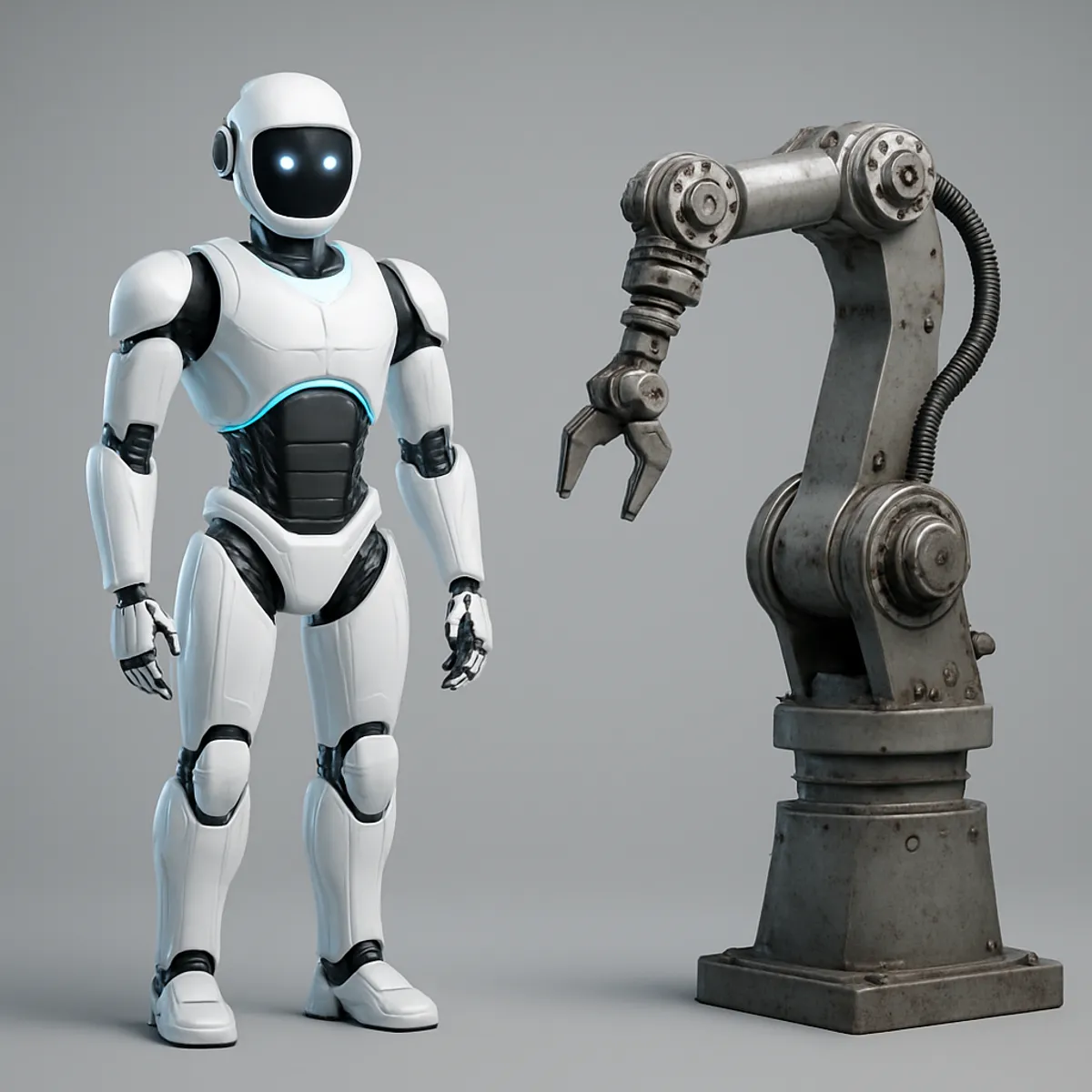 Kai AI robot compared with a traditional industrial robot