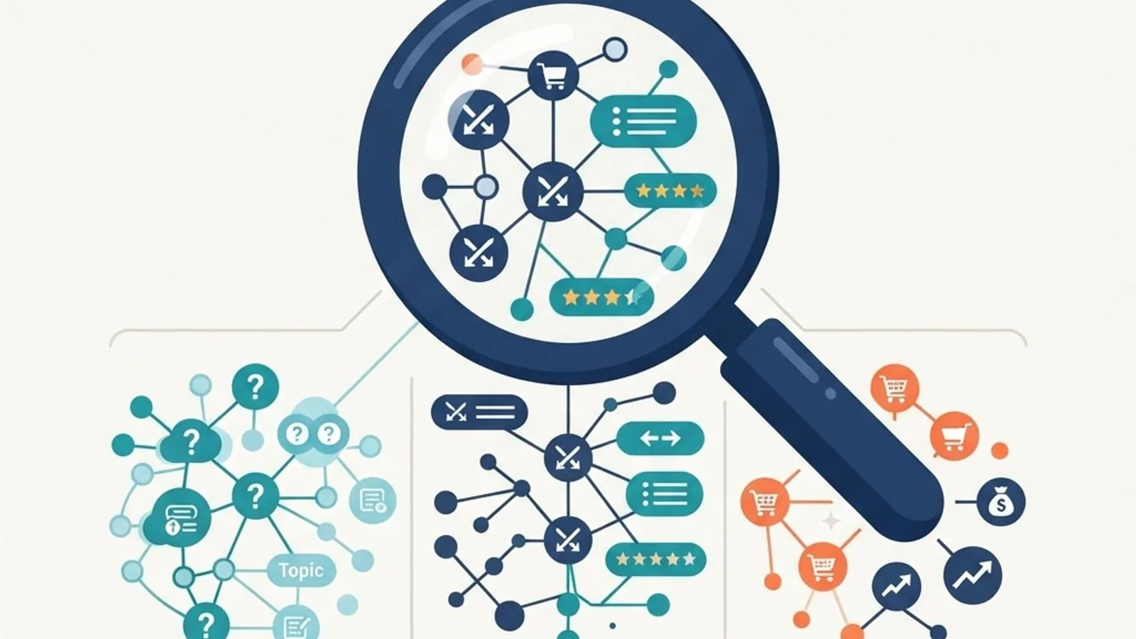 Keyword research and search intent mapping illustration
