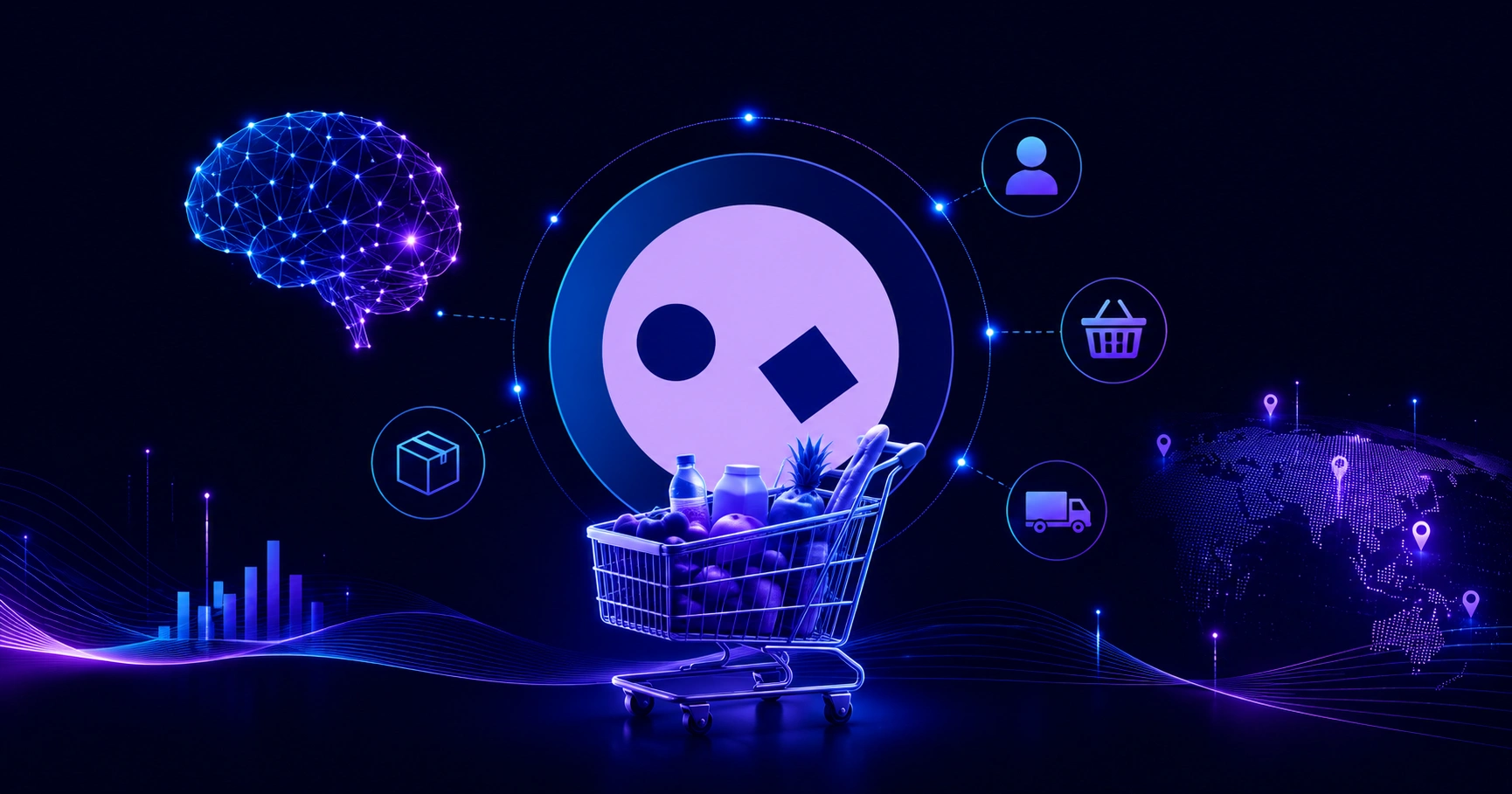 Lidl store aisle enhanced with artificial intelligence data overlays