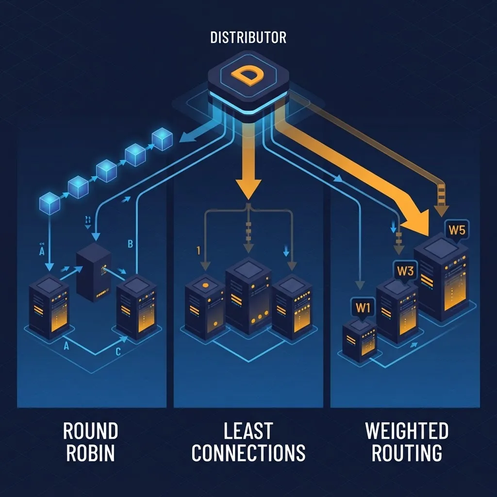 Load balancer traffic distribution methods and algorithms