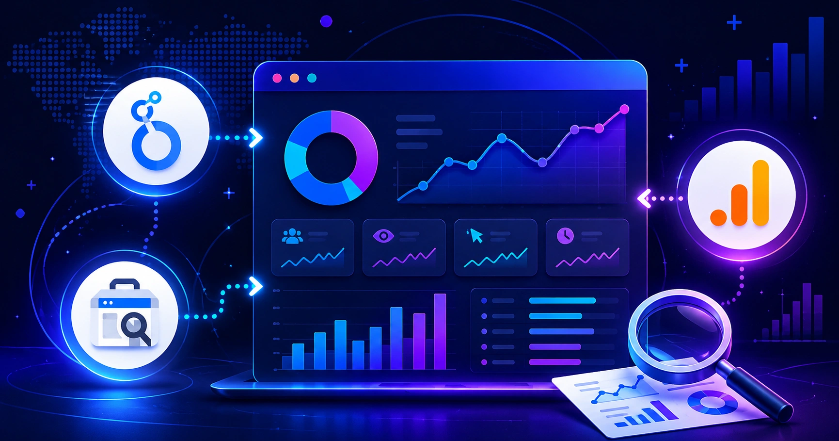 Looker Studio blended report using Search Console and GA4 data
