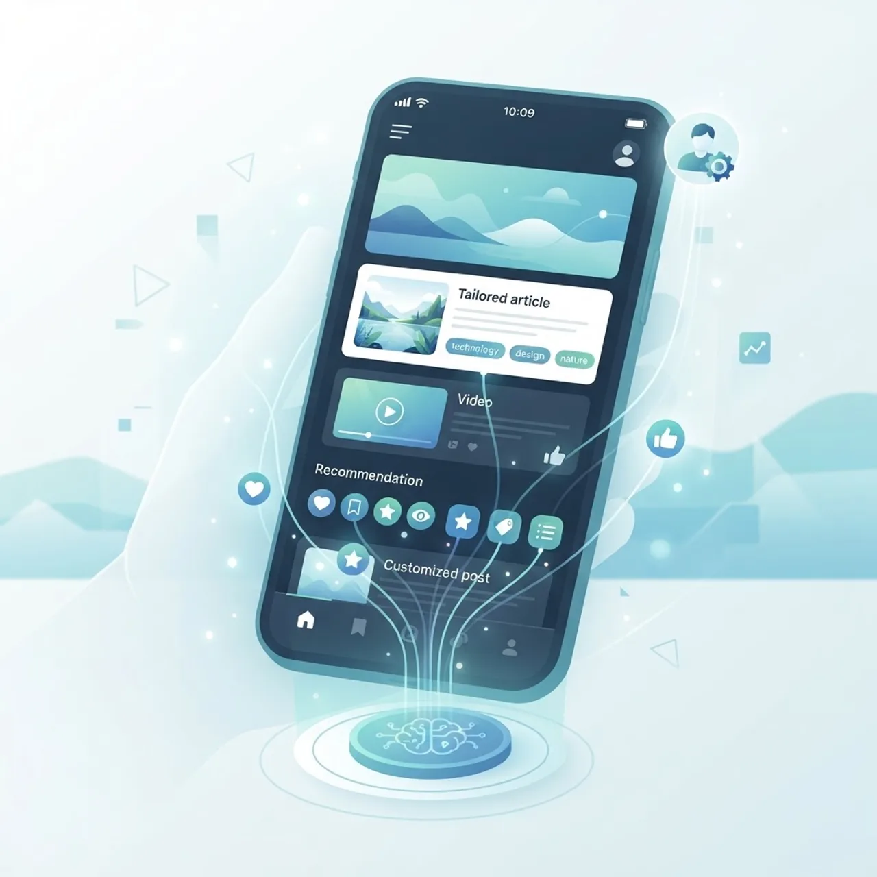 Machine learning personalization inside a mobile app feed