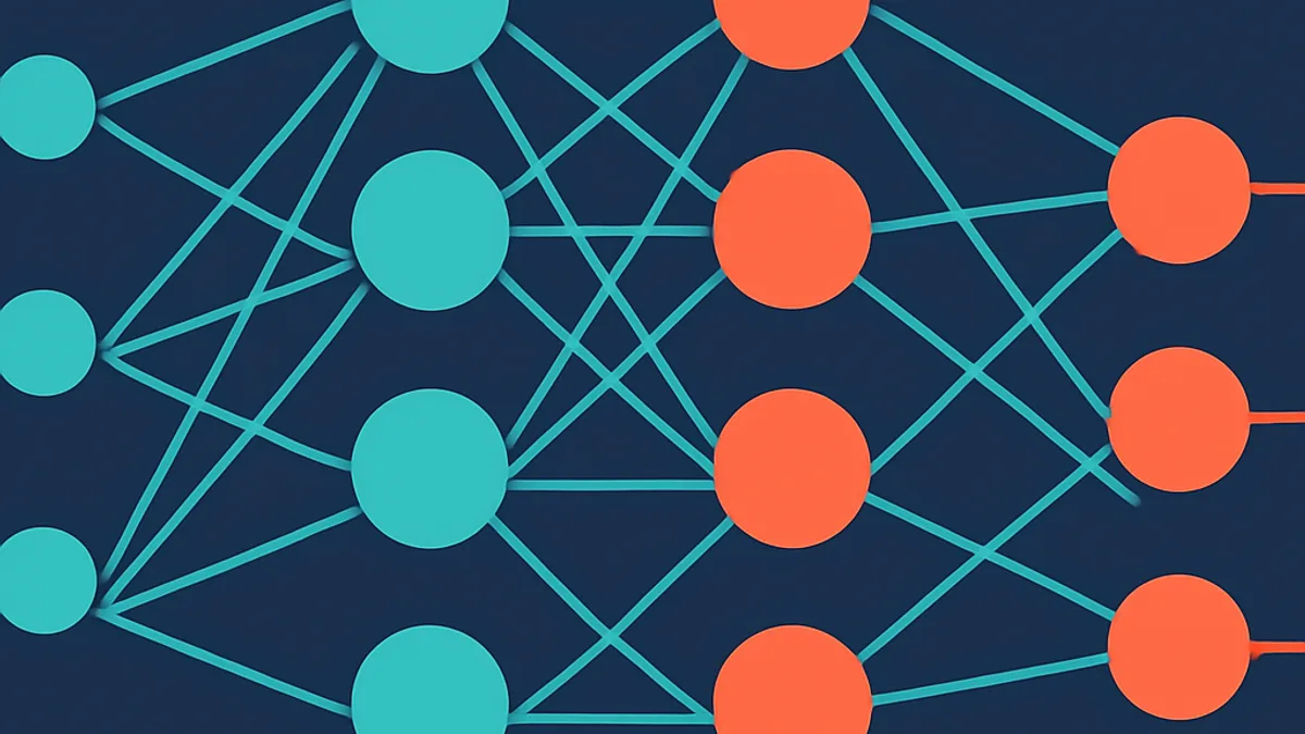 Neural network diagram explaining machine learning layers