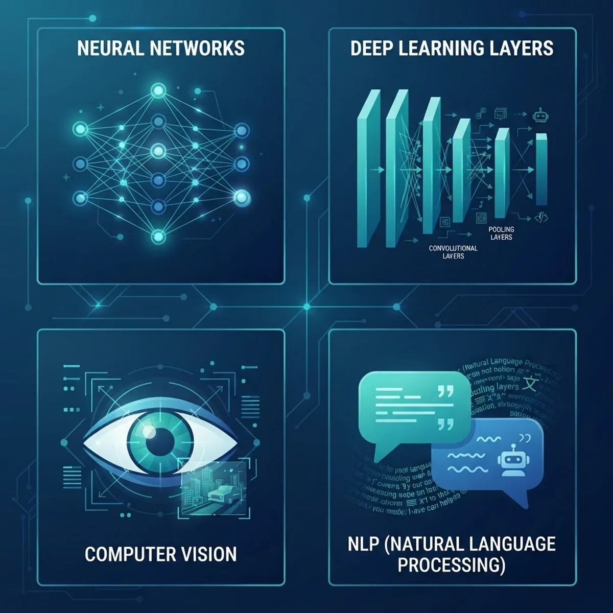 Machine learning research topics illustration