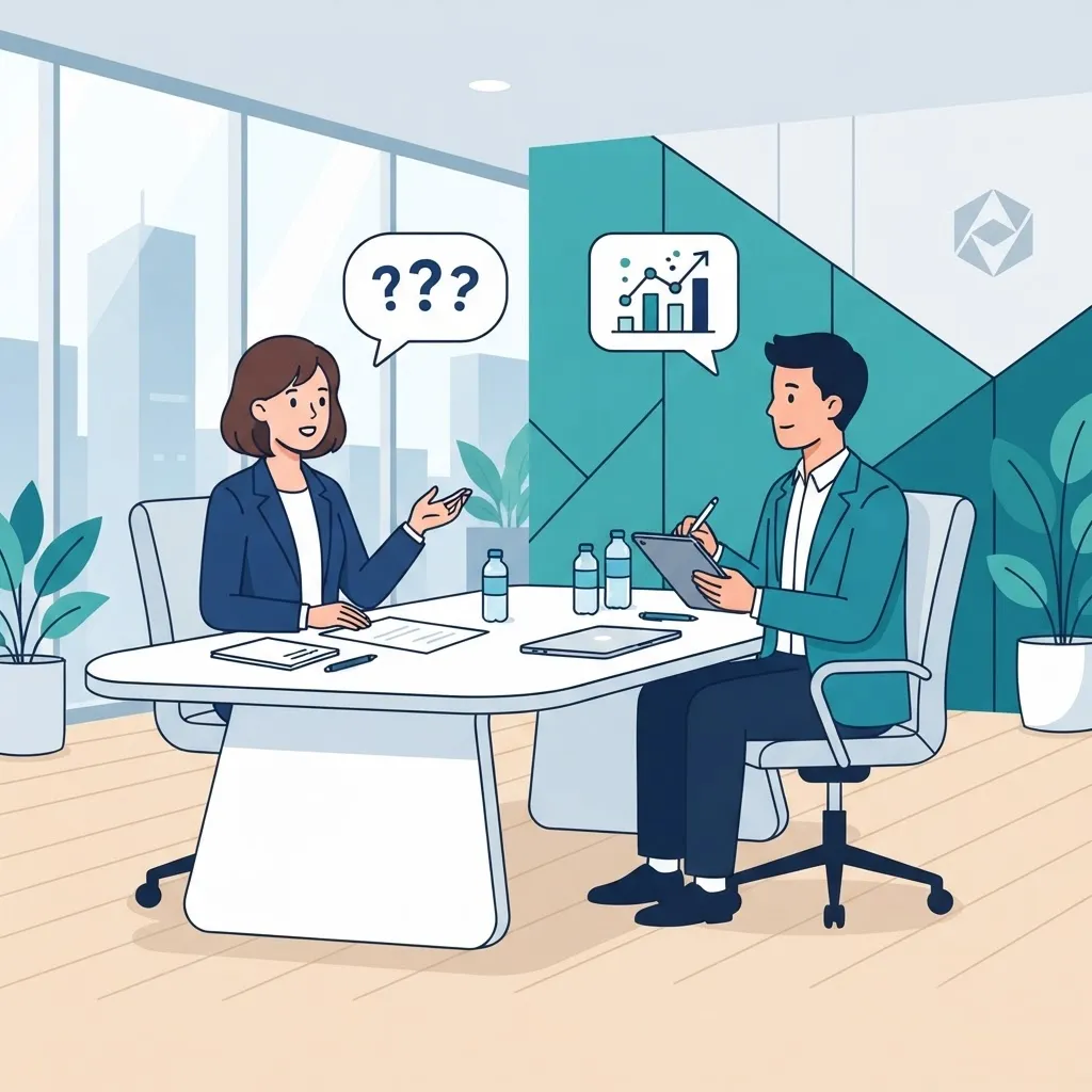 Business meeting interviewing a marketing agency