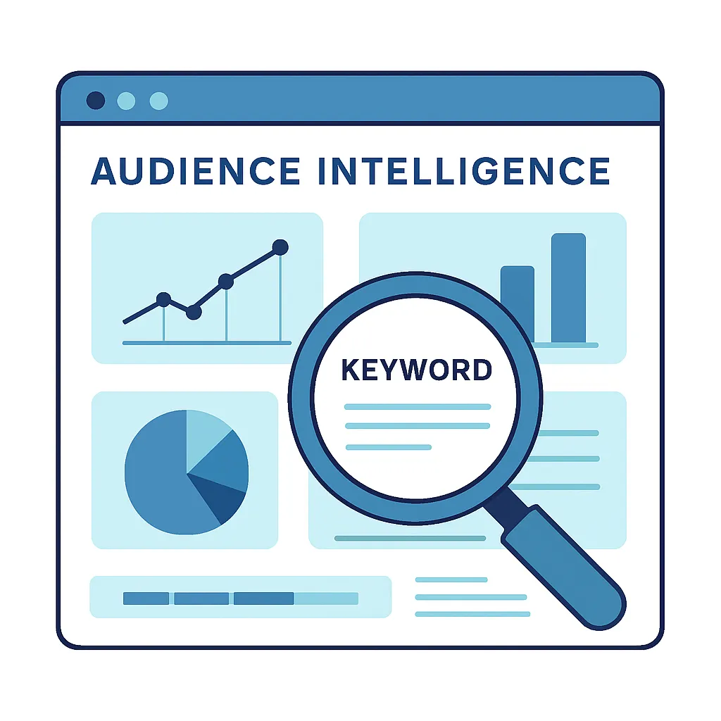 Audience intelligence dashboard revealing keyword opportunities from behavioral data