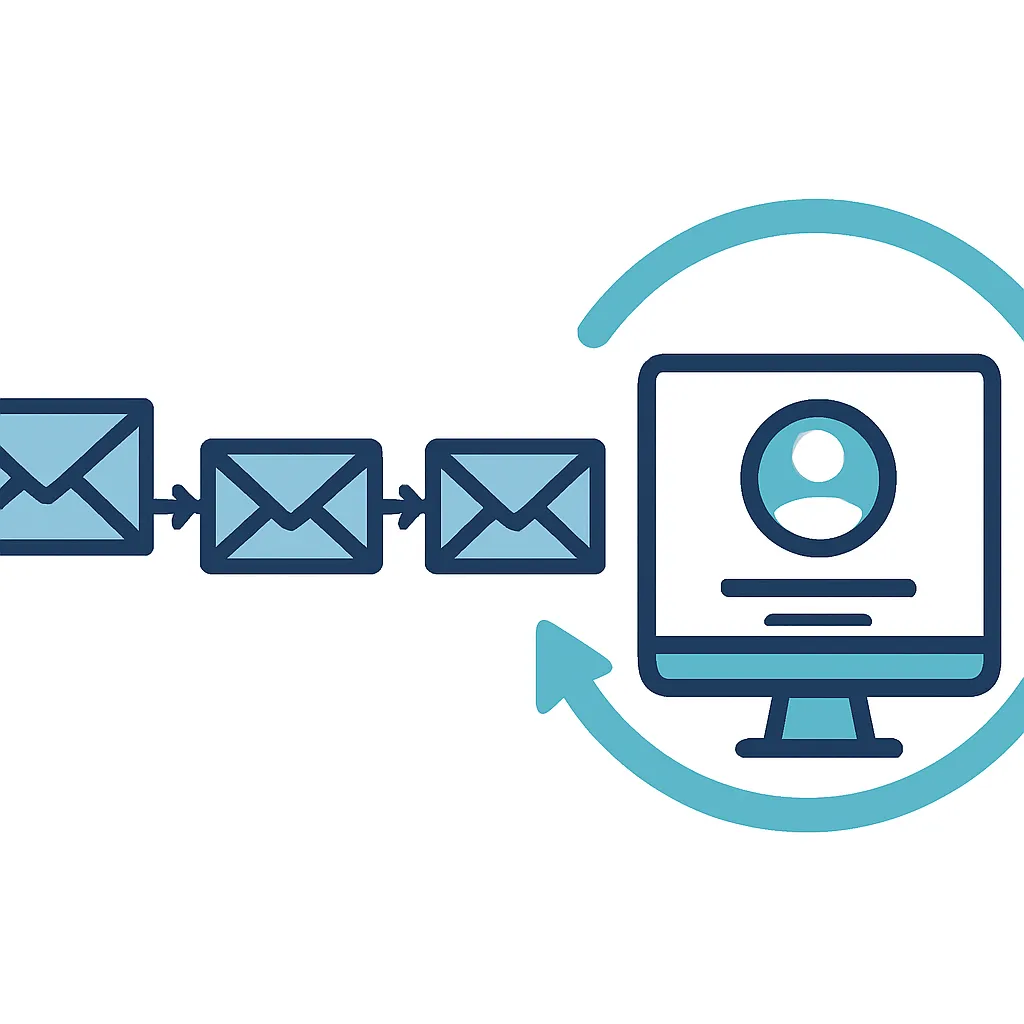 Lead nurturing email sequence driving repeat engagement with website content