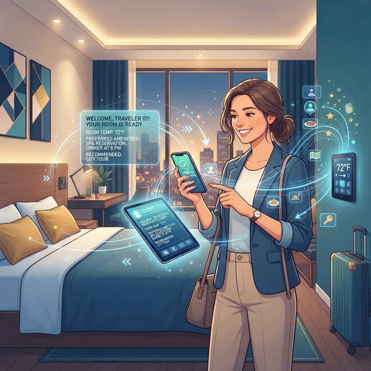 AI-driven guest personalization on a hotel mobile app