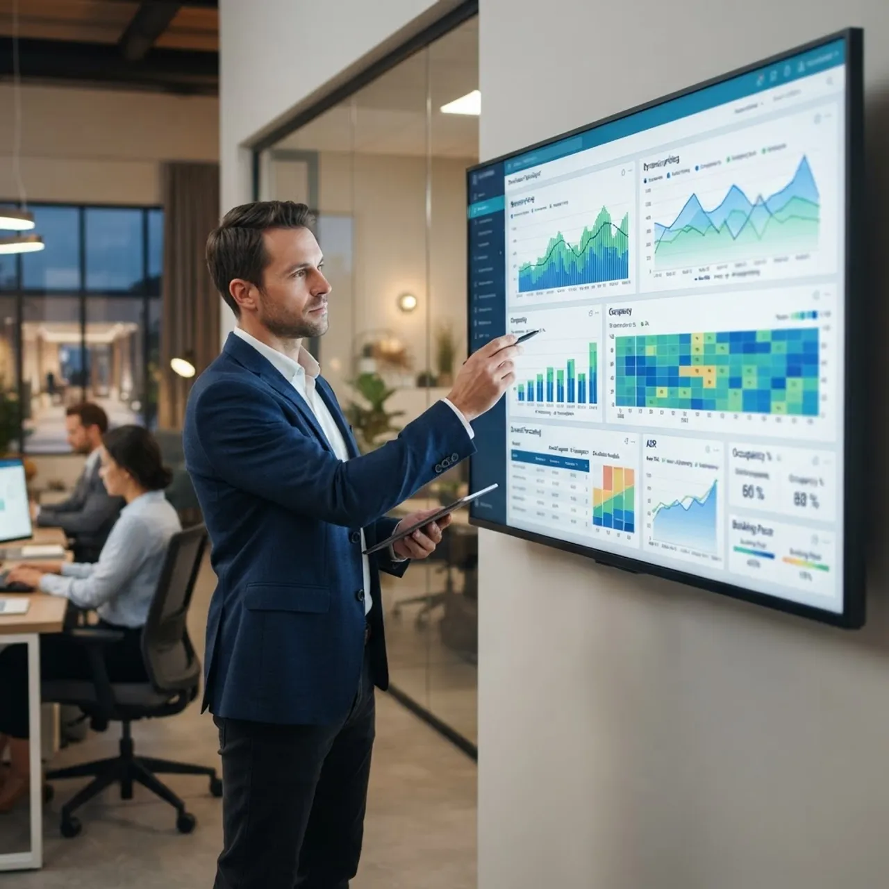 AI-powered hotel revenue management dashboard
