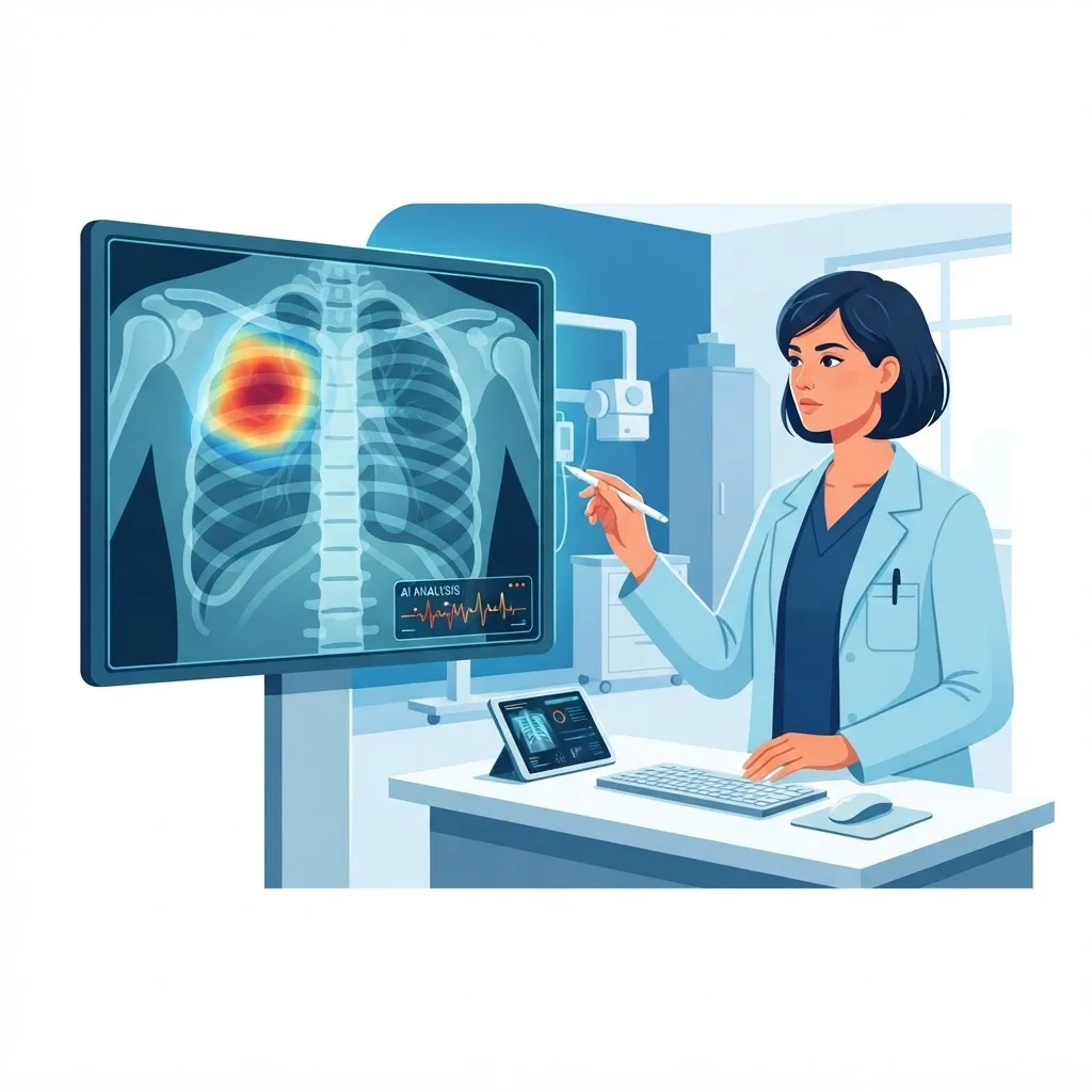 Medical imaging AI with explanation heatmap