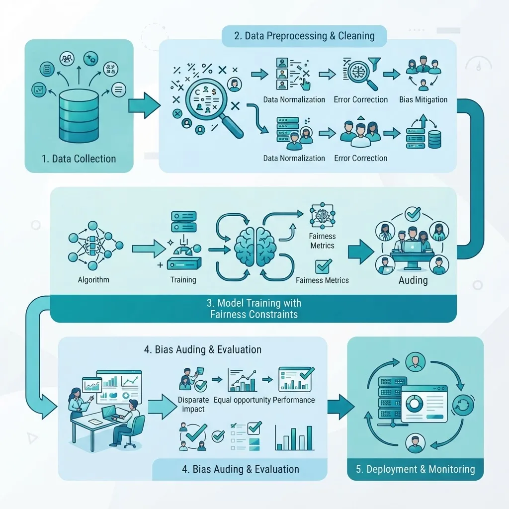 Machine learning workflow for mitigating bias