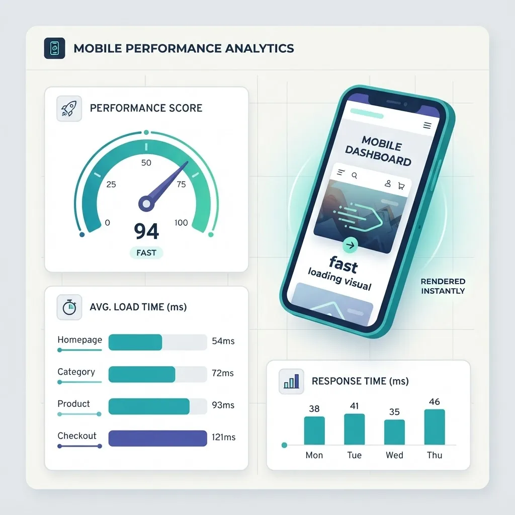 Mobile web app performance and Core Web Vitals dashboard