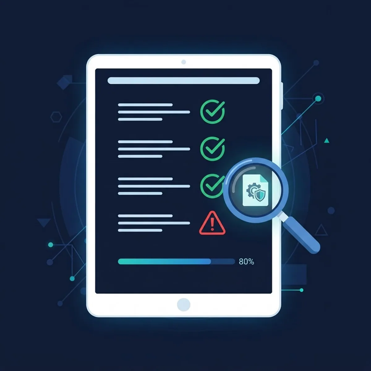 Mod APK store safety checklist with verification checkmarks and one warning icon