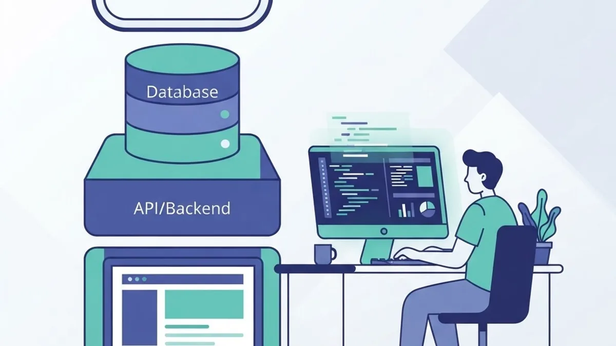Lean MVP architecture with frontend, API layer, database and cloud hosting