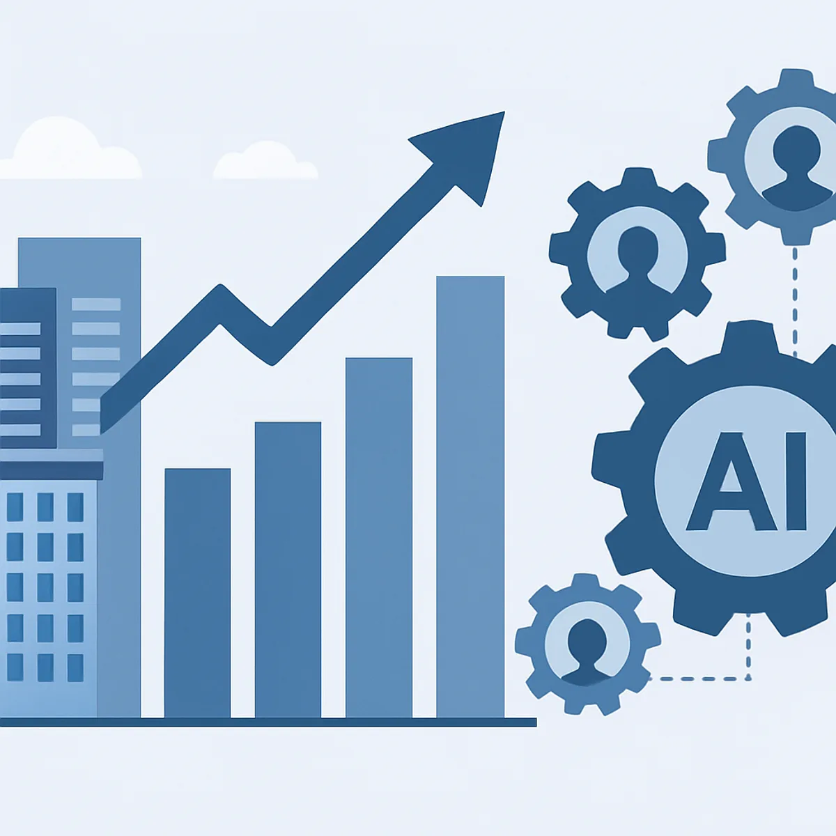 AI impact on businesses illustration