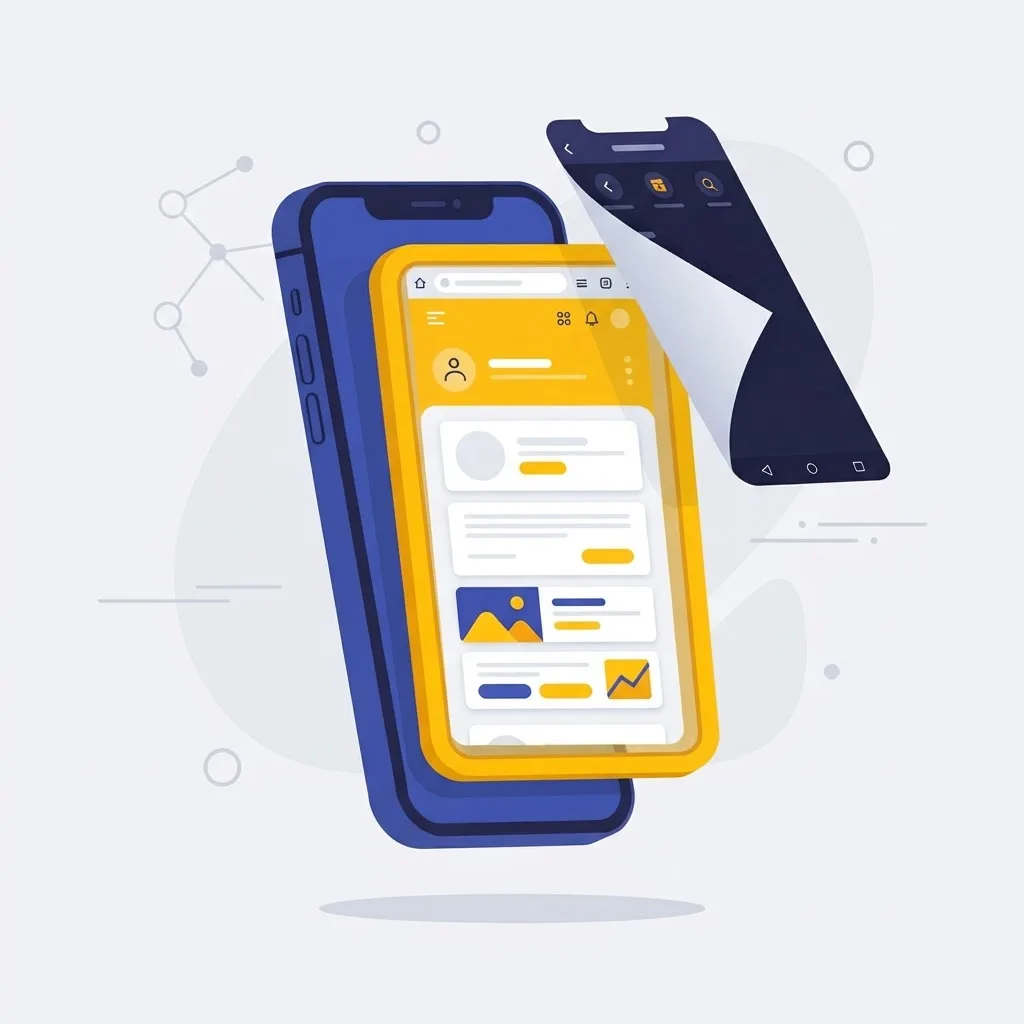 Native wrapper WebView app shell illustration