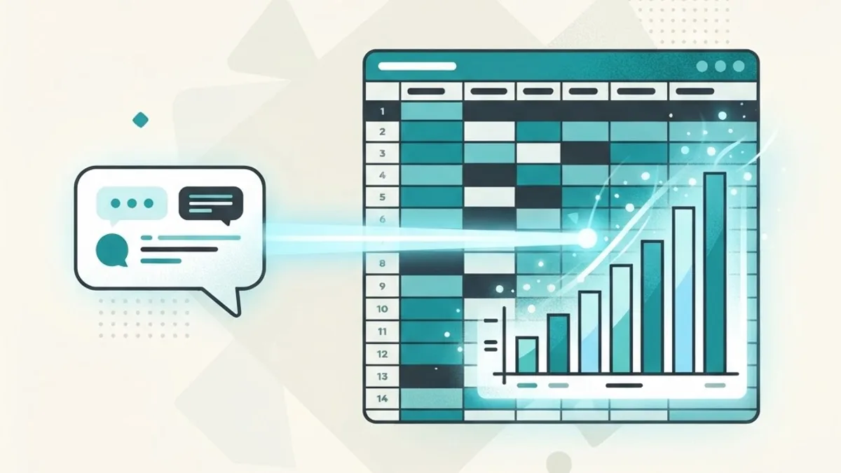 Natural language query turning a data table into a chart