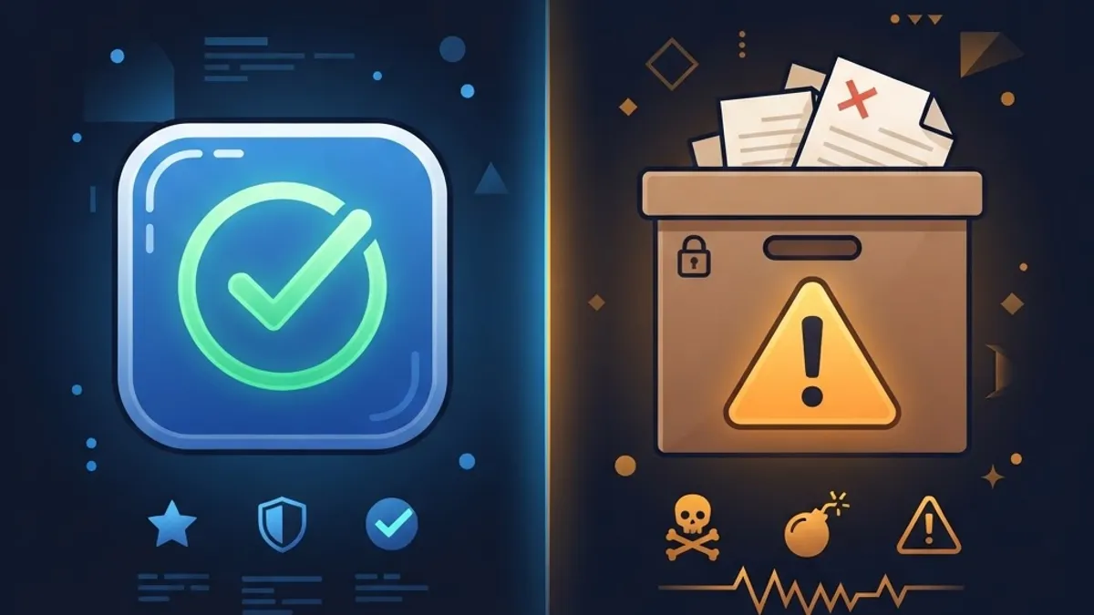 Official app store versus modified package comparison