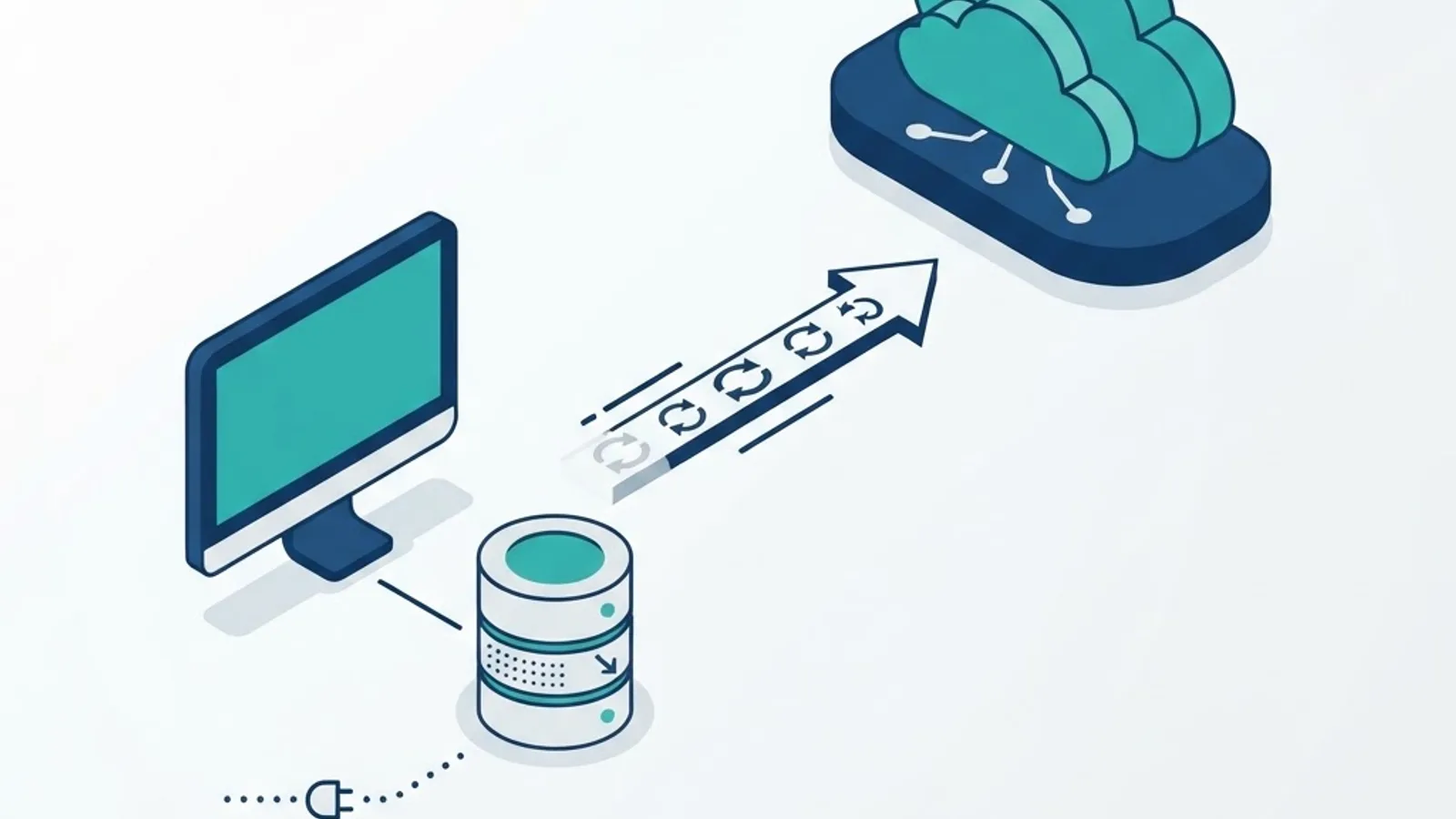 Offline-first desktop app architecture with local database and cloud sync