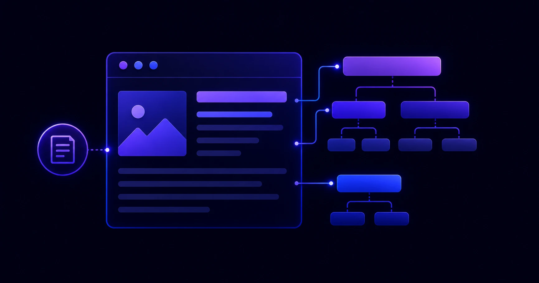 On-page SEO heading structure and content hierarchy diagram