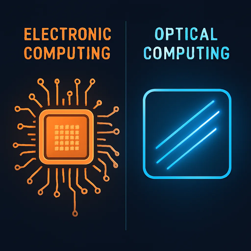 Comparison of optical AI and electronic computing