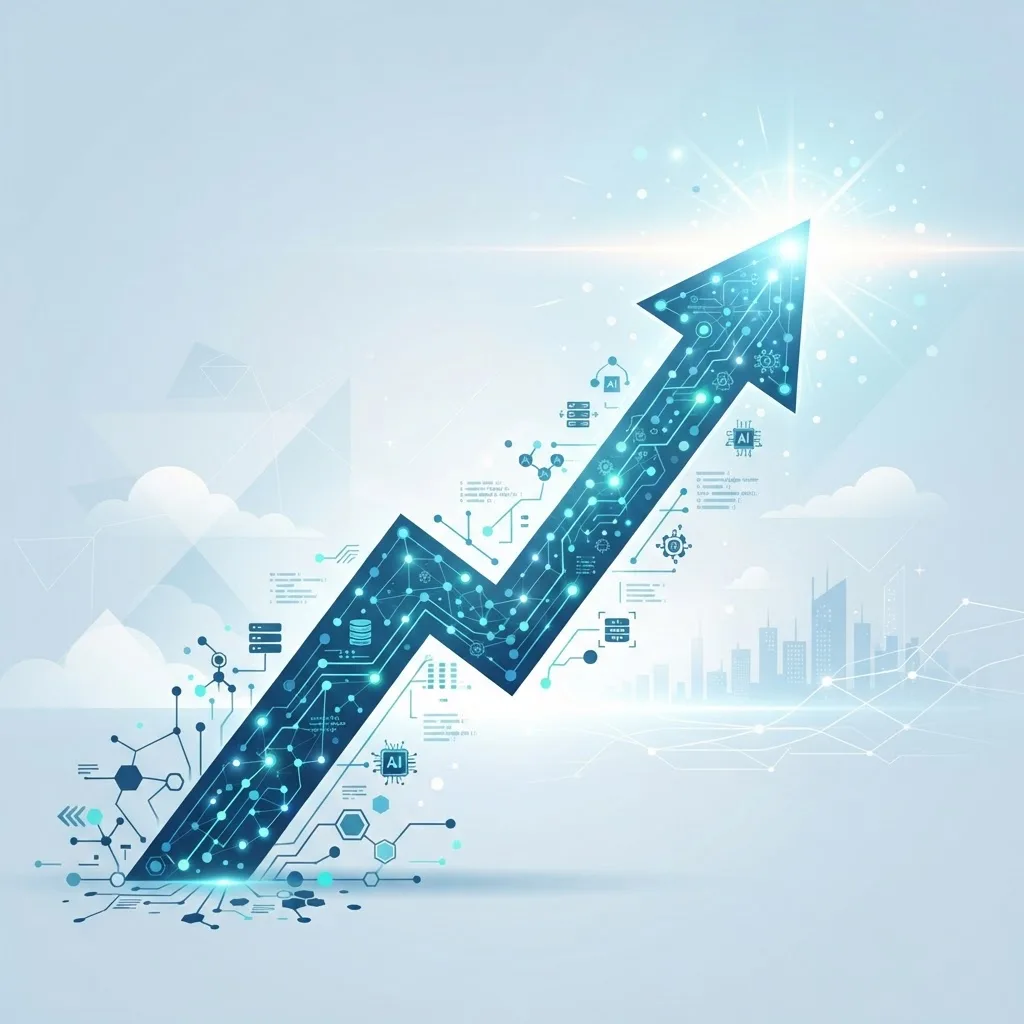 Upward trend showing the future of organized intelligence