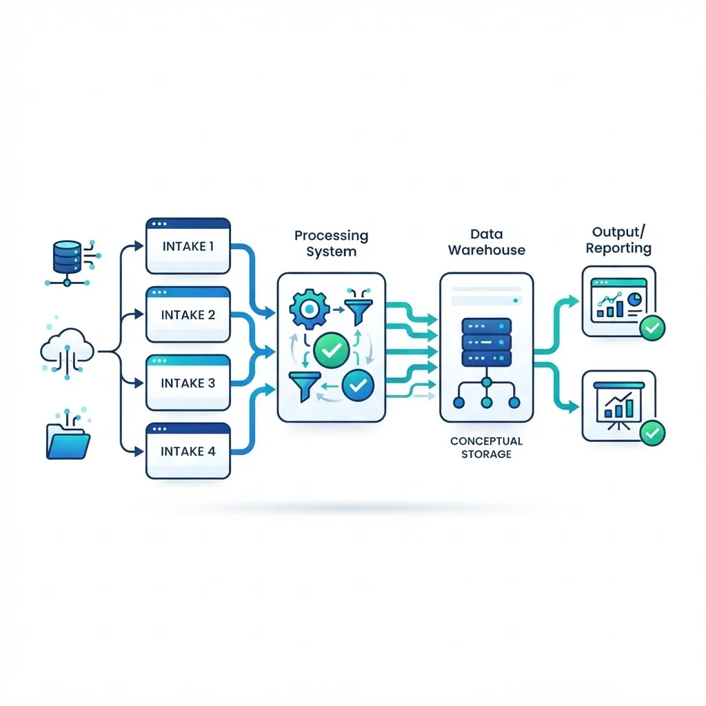 Organized information workflow diagram