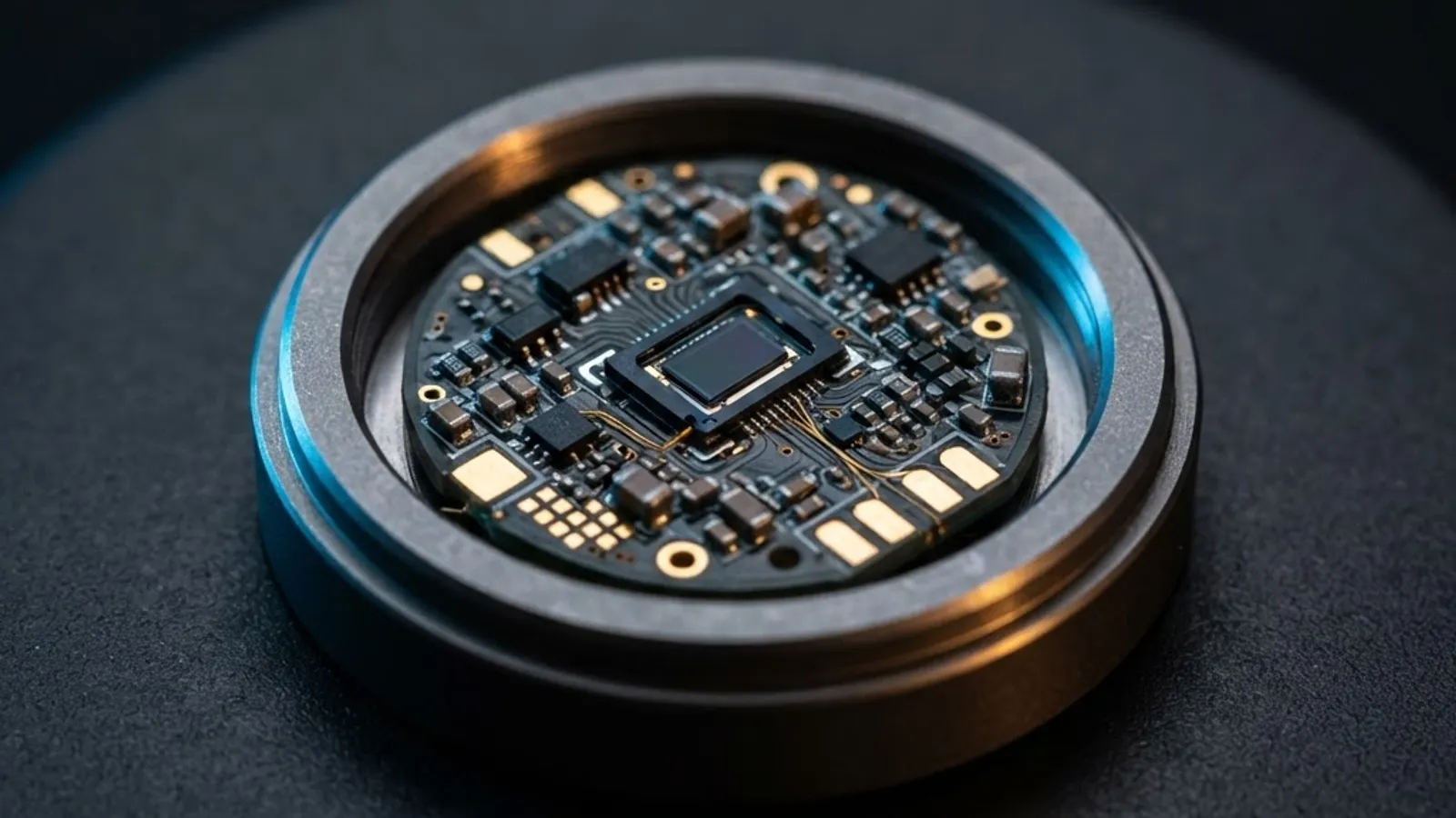 Close up of wearable sensor hardware and ring components