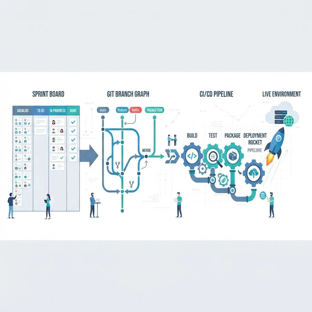 Agile sprint workflow for an outsourced development project