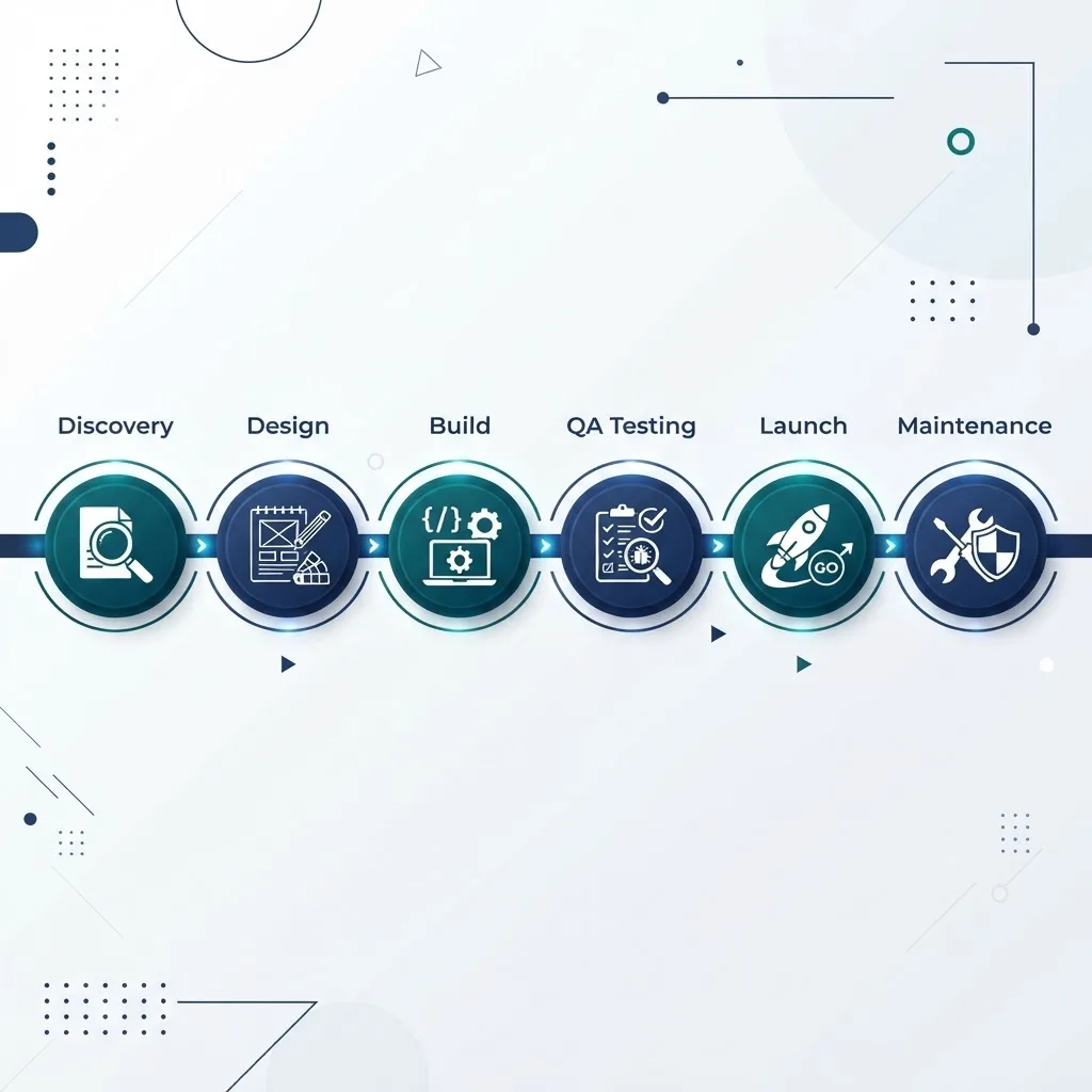 Timeline of an outsourced website development workflow