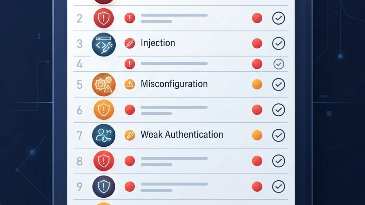 OWASP Top 10 web application vulnerabilities checklist