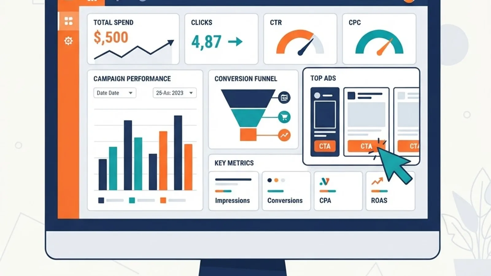 Paid search advertising analytics dashboard