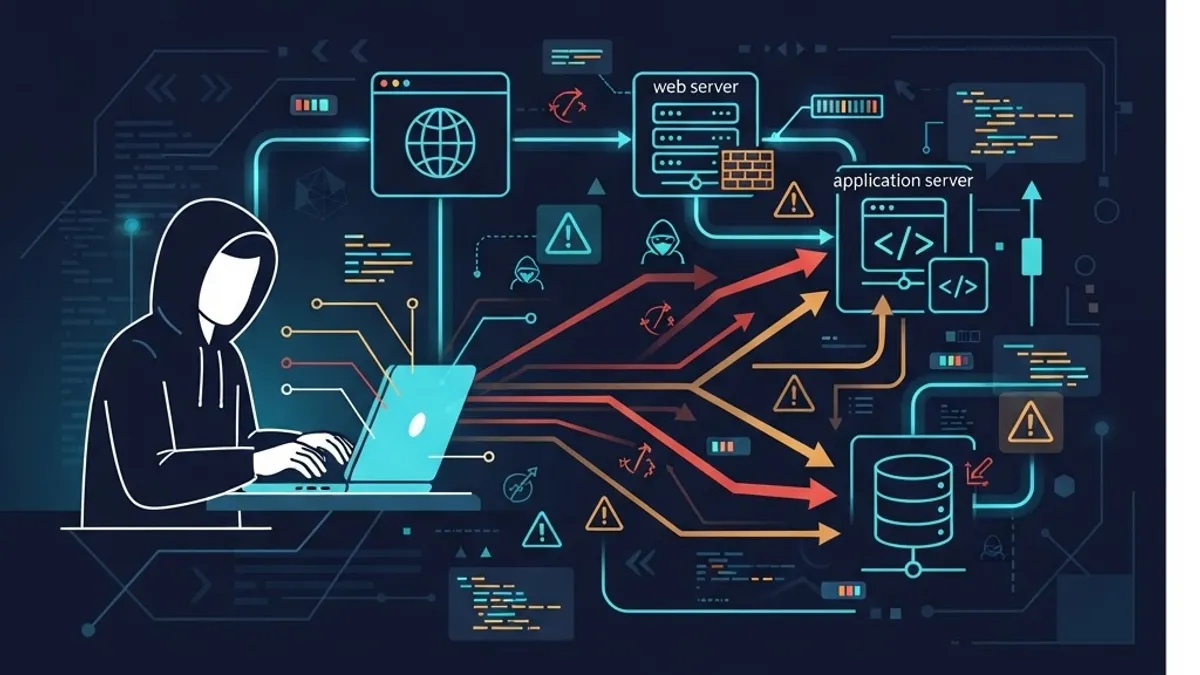 Penetration testing web application concept illustration