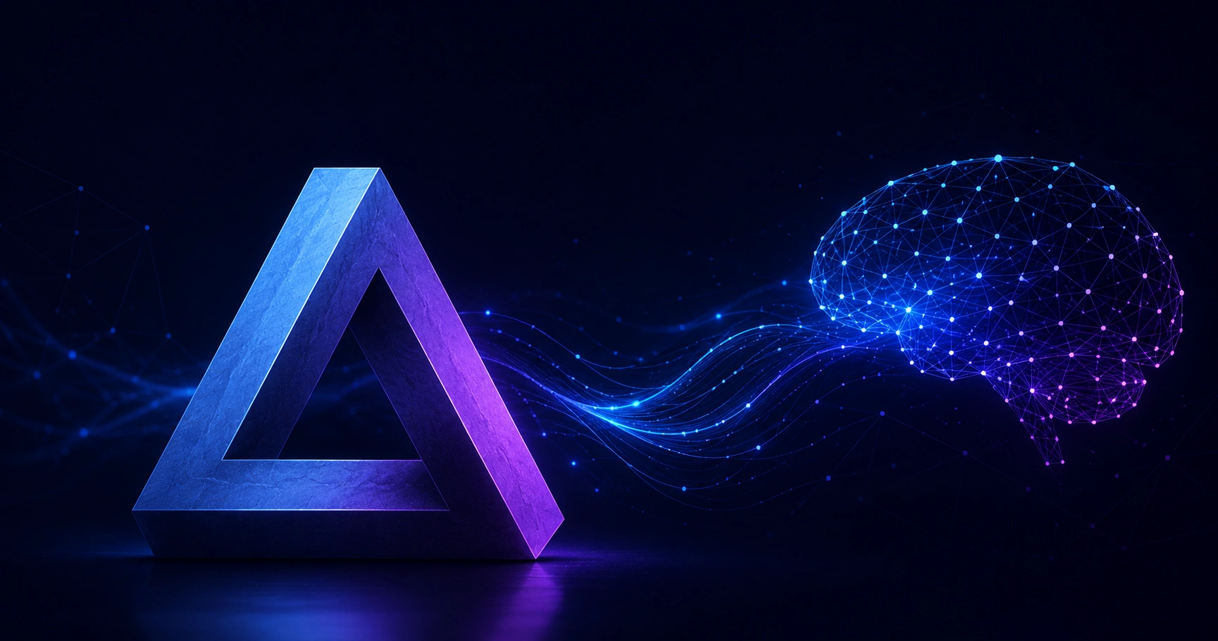Conceptual cover showing a human brain merging with quantum patterns representing Penrose's AI theories