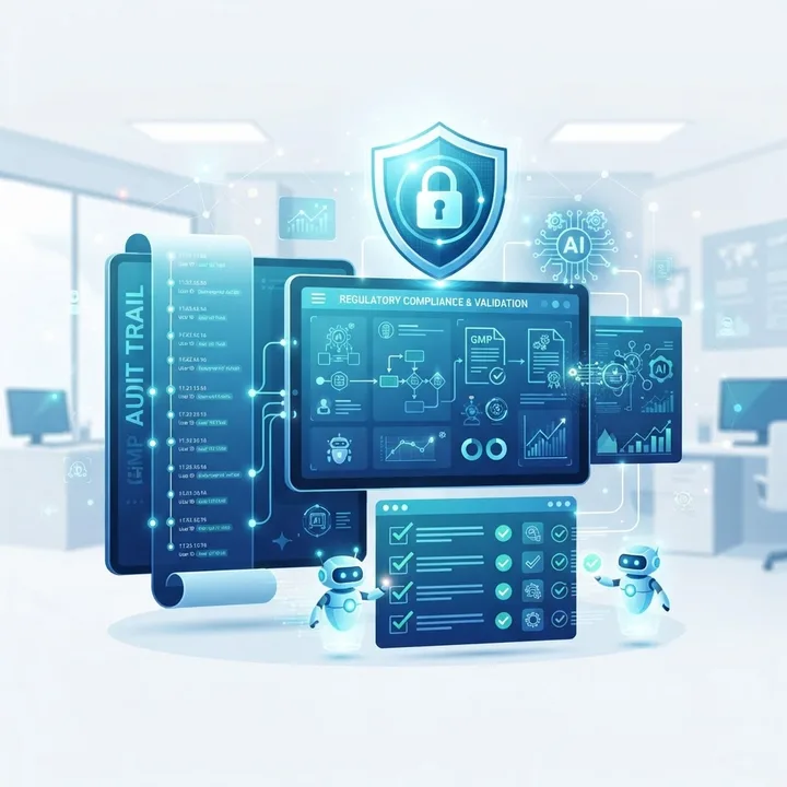 Pharma AI compliance and validation with audit trails