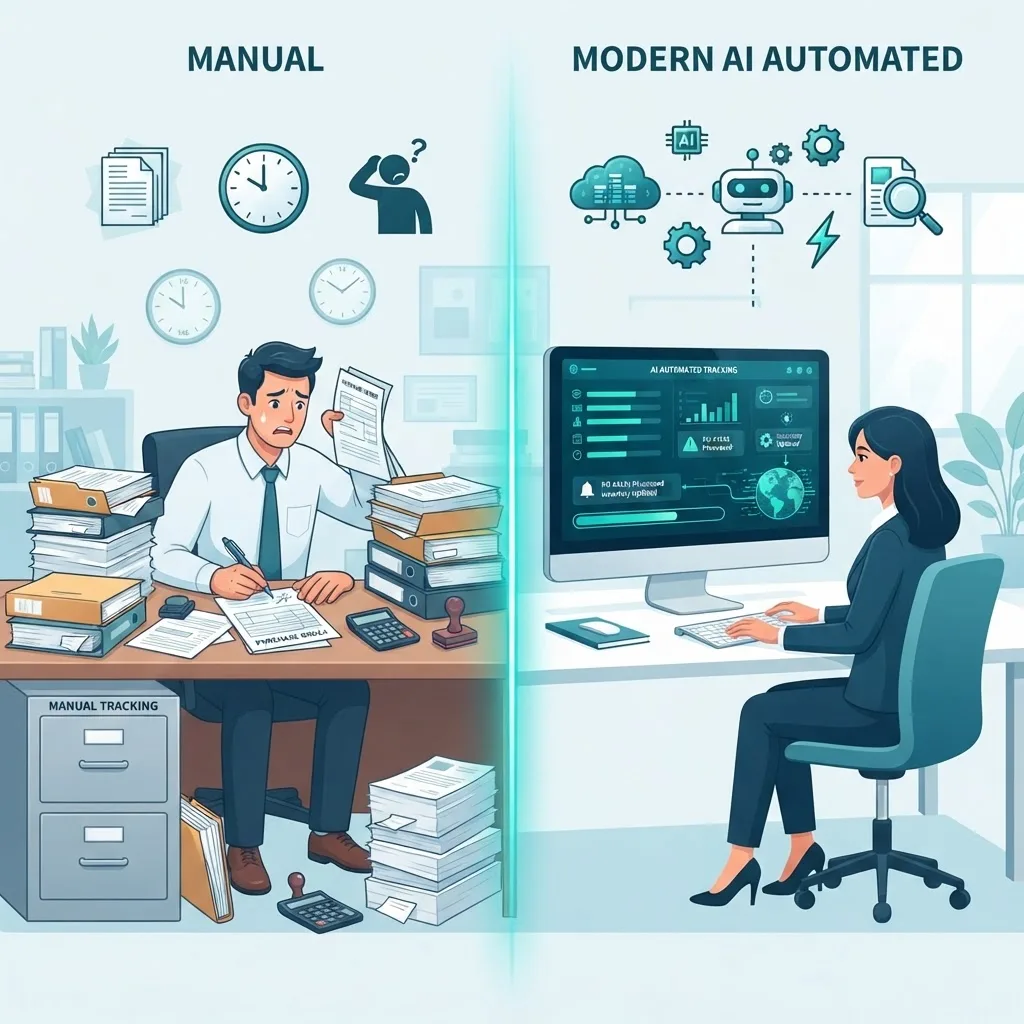 Manual versus AI purchase order tracking comparison