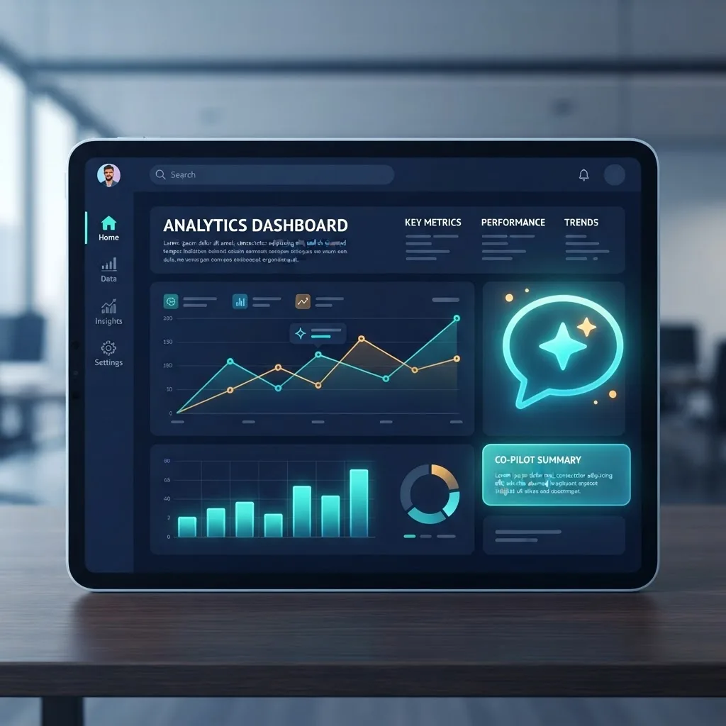 AI copilot assistant generating charts inside an analytics app