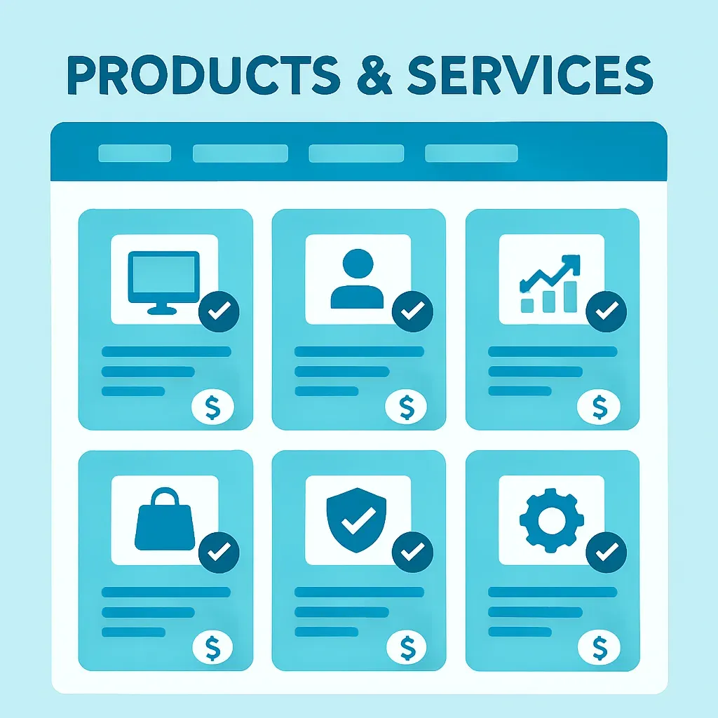 Products and services page review