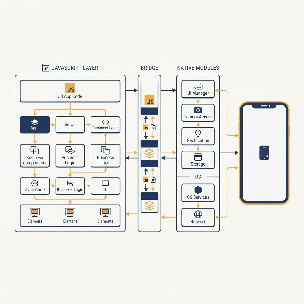 JavaScript and native layer architecture diagram